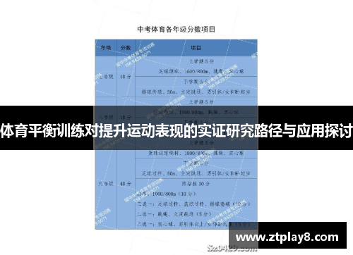 体育平衡训练对提升运动表现的实证研究路径与应用探讨